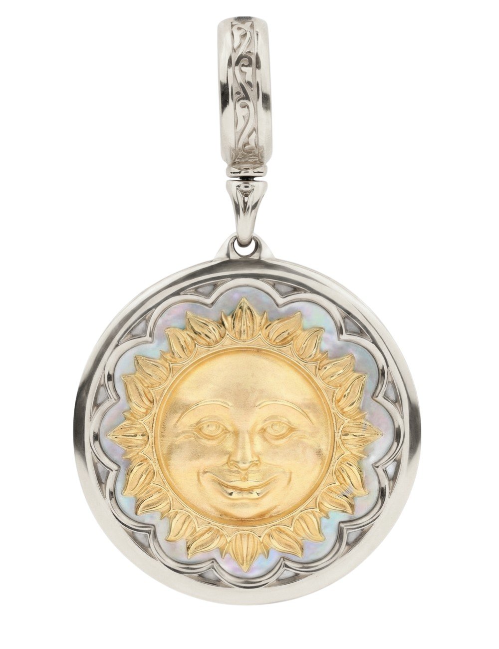 Подвеска из белого золота c перламутром