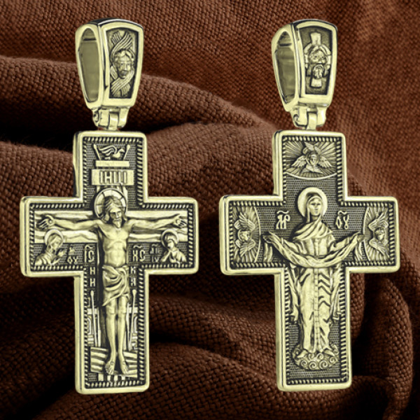 Крест из лимонного золота 585 пробы