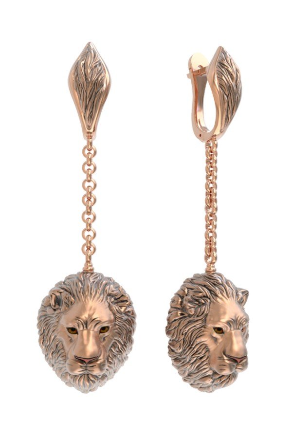 Серьги из золота c эмалью