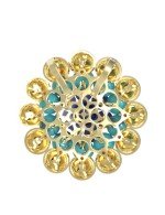 Подвеска из лимонного золота c бирюзой и лазуритом