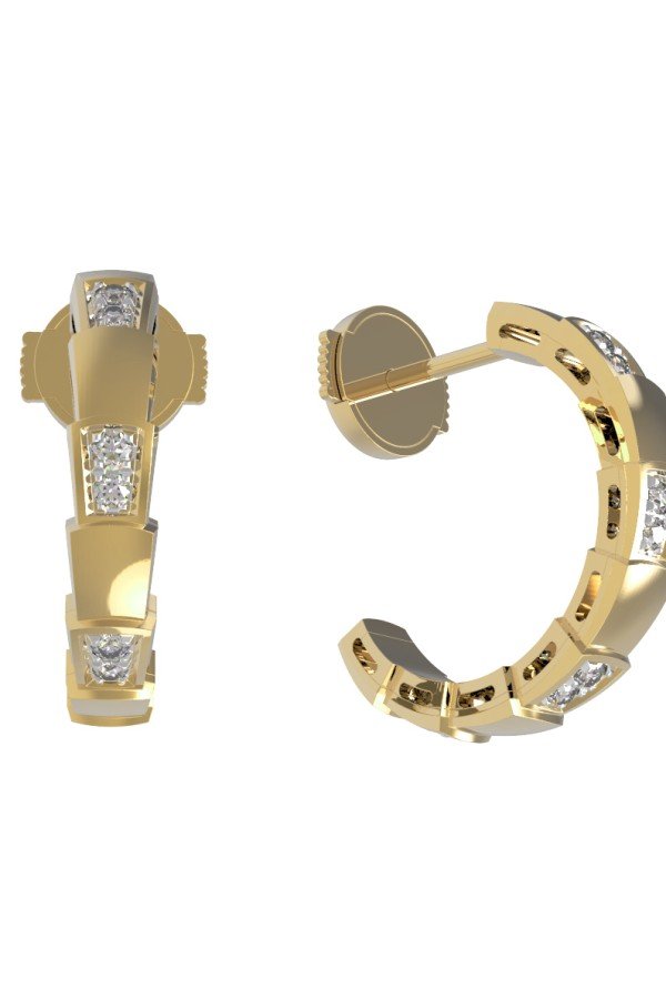 Серьги из лимонного золота c бриллиантами