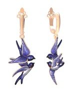 Серьги из золота c эмалью