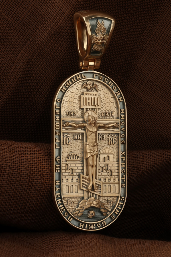 Нательная икона из красного золота 585 пробы