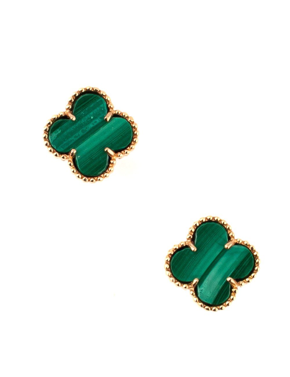 Серьги из золота c малахитом