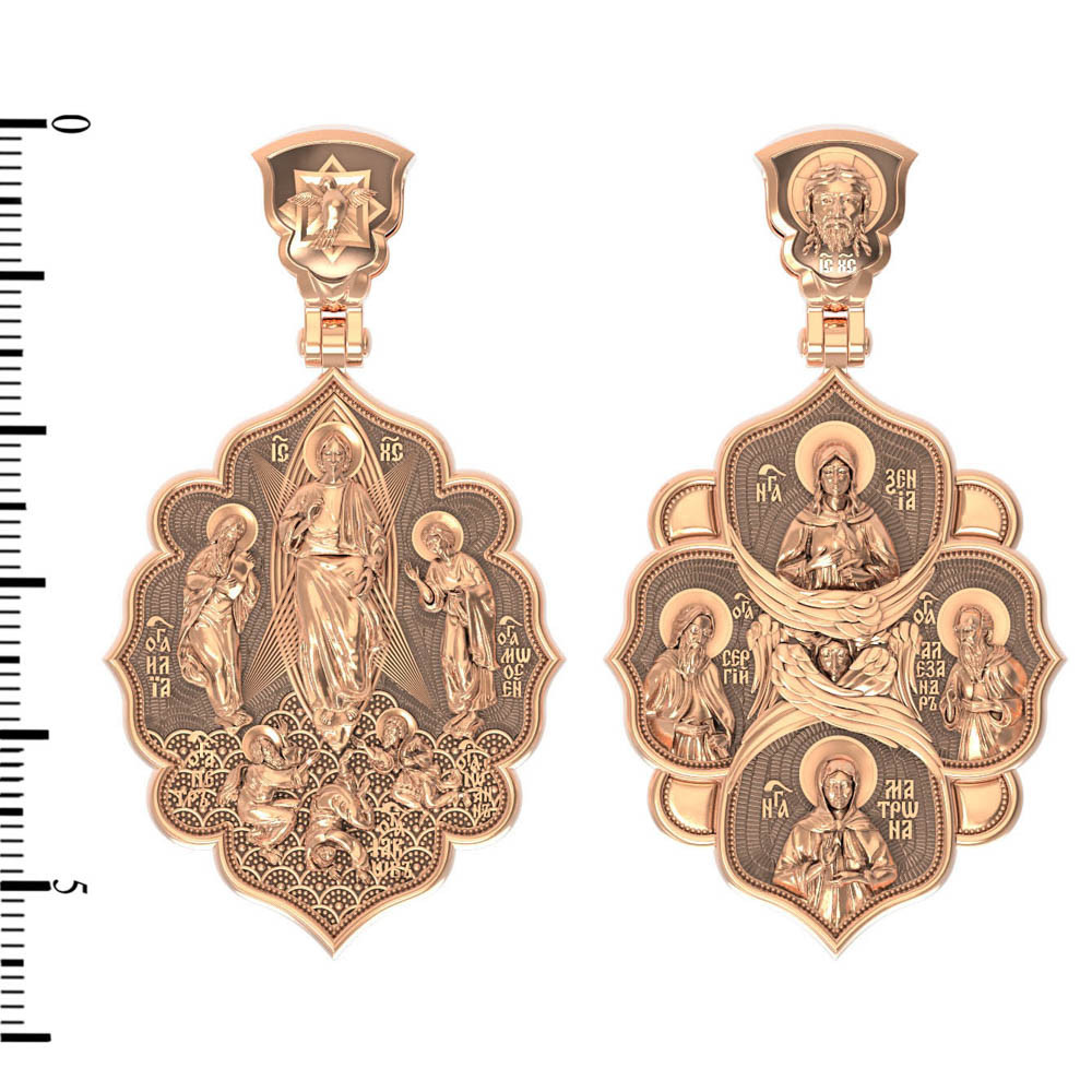 Нательная икона из красного золота 585 пробы