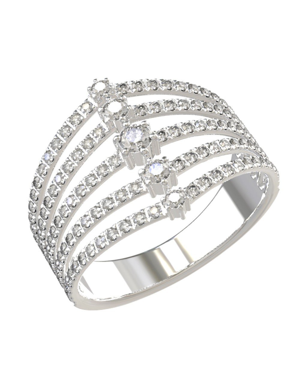 Кольцо из белого золота c бриллиантами