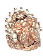 Кольцо из золота c эмалью и жемчугом