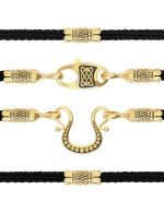 Шнурок шёлковый из лимонного золота c шёлковым шнурком