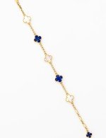 Браслет из лимонного золота c лазуритом и перламутром