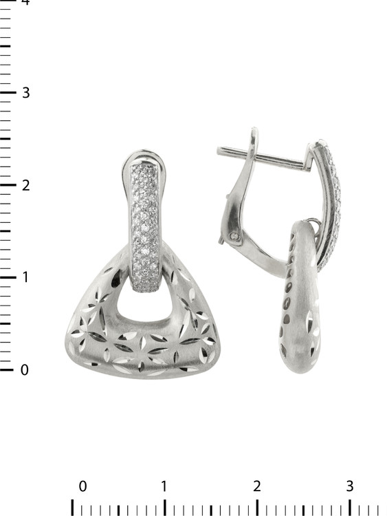 Серьги из белого золота 585 пробы c бриллиантами