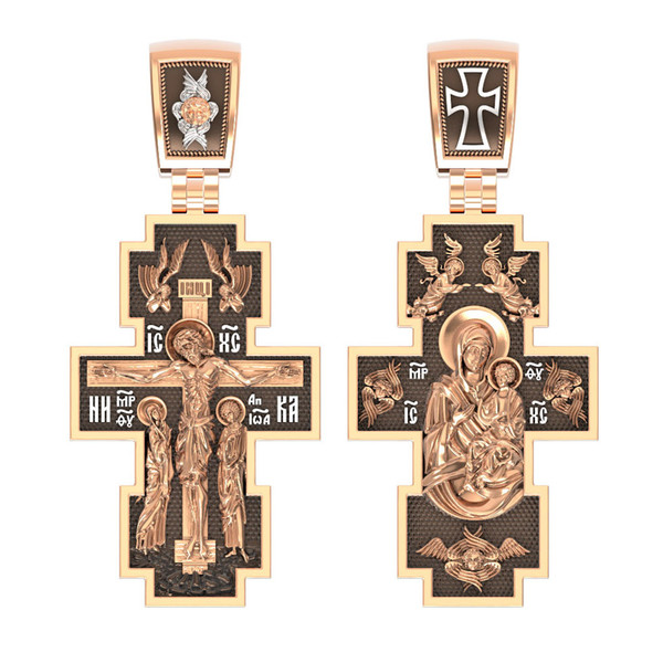 Крест из красного золота 585 пробы