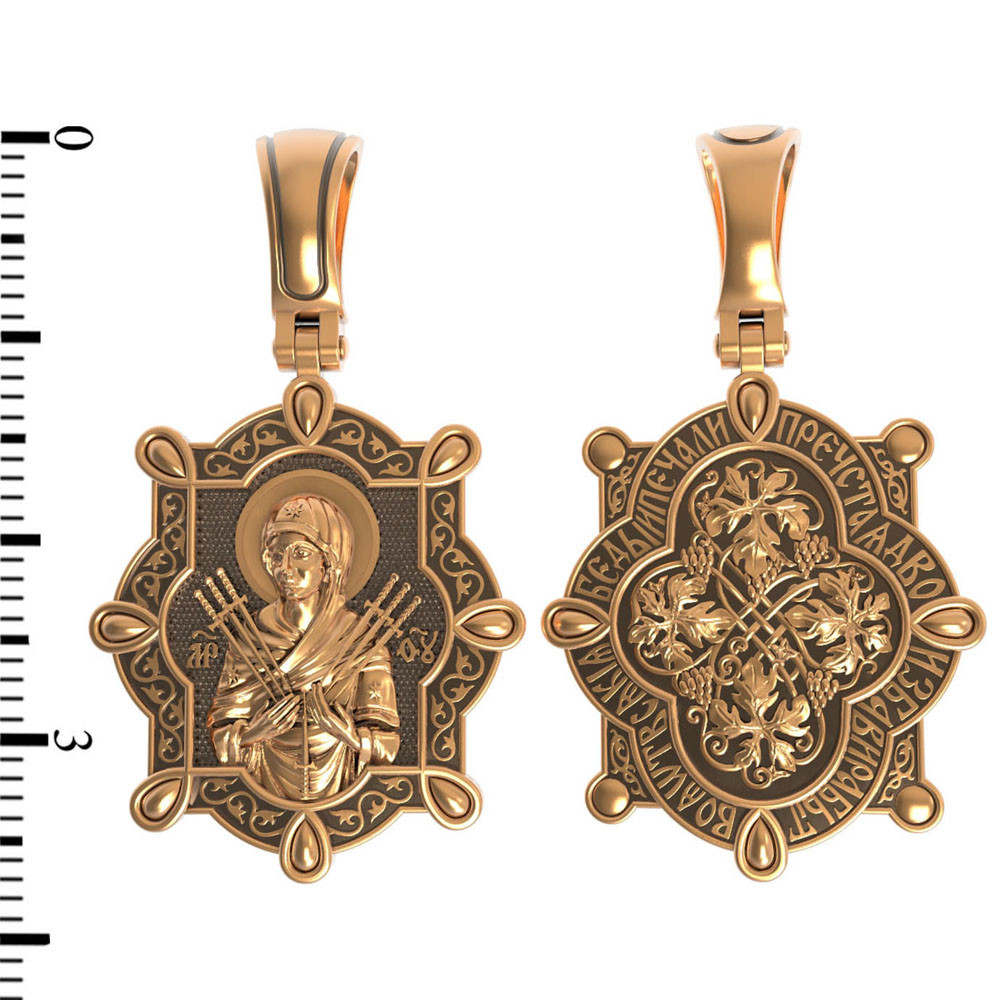 Нательная икона из красного золота 585 пробы