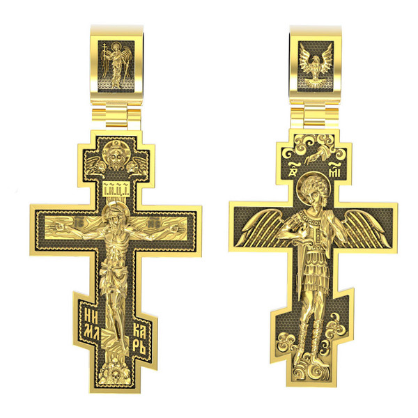 Крест из лимонного золота 585 пробы