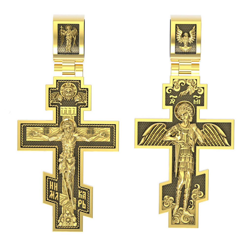 Крест из лимонного золота 585 пробы