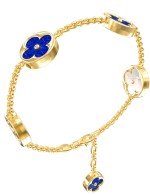 Браслет из лимонного золота c лазуритом и перламутром