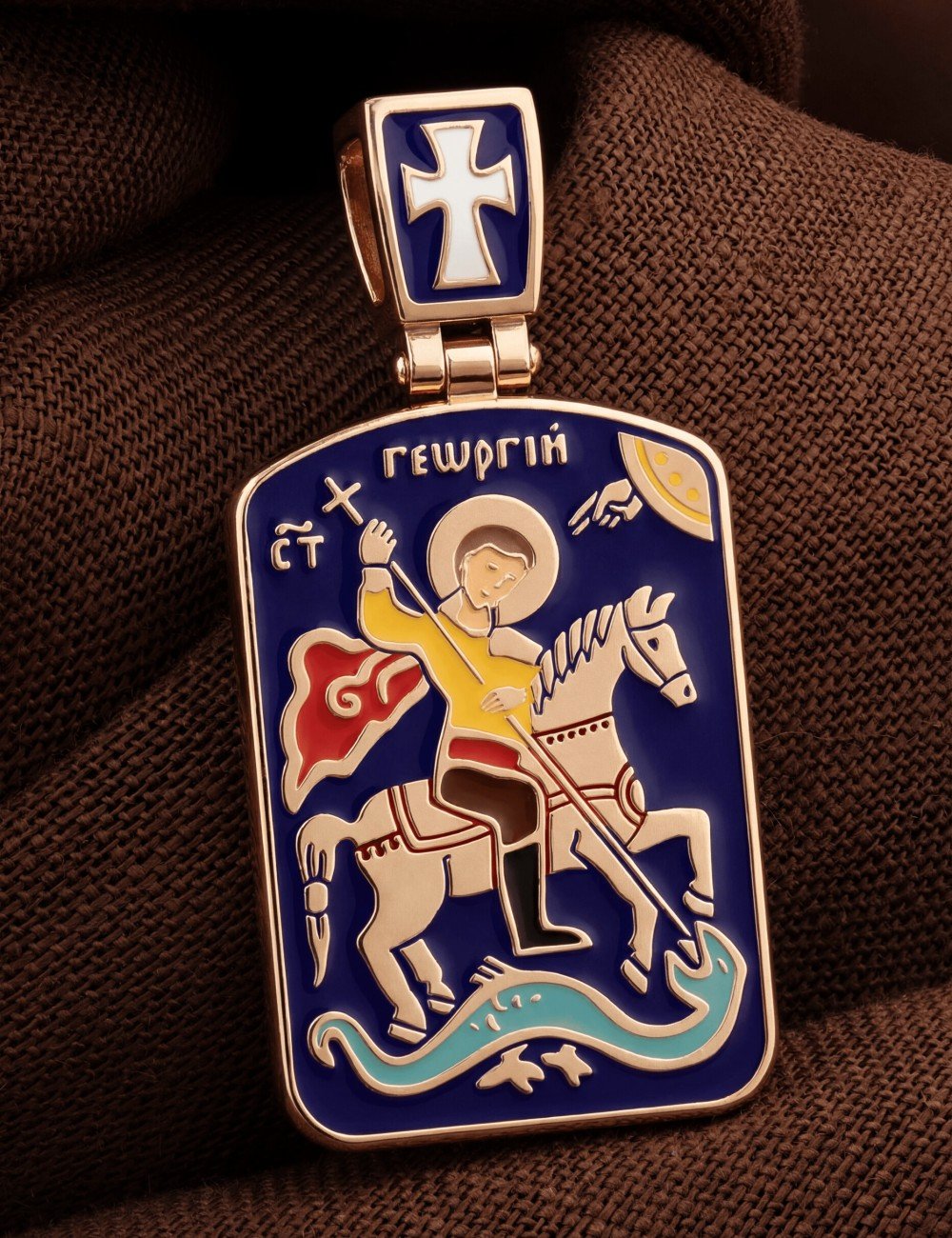 Образок из золота c эмалью