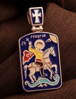 Образок из золота c эмалью