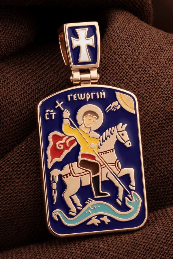 Образок из золота c эмалью