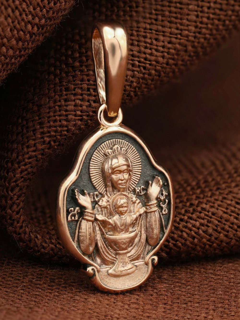 Образок из красного золота 585 пробы