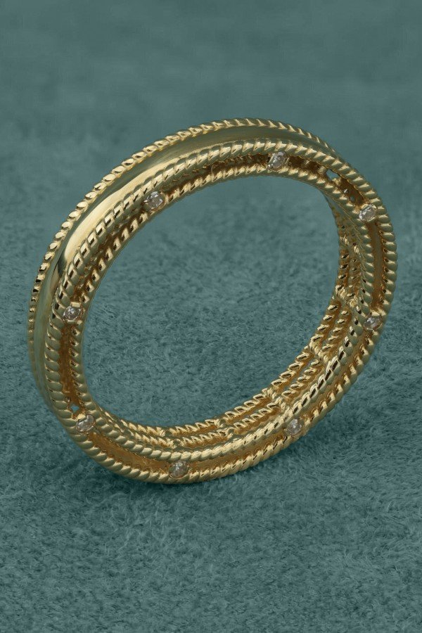 Кольцо из лимонного золота c бриллиантами