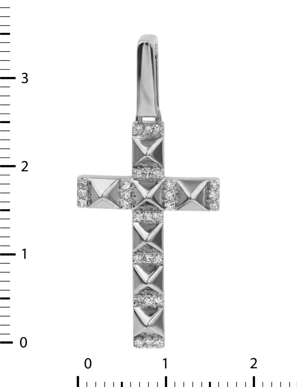 Крест из белого золота c бриллиантами