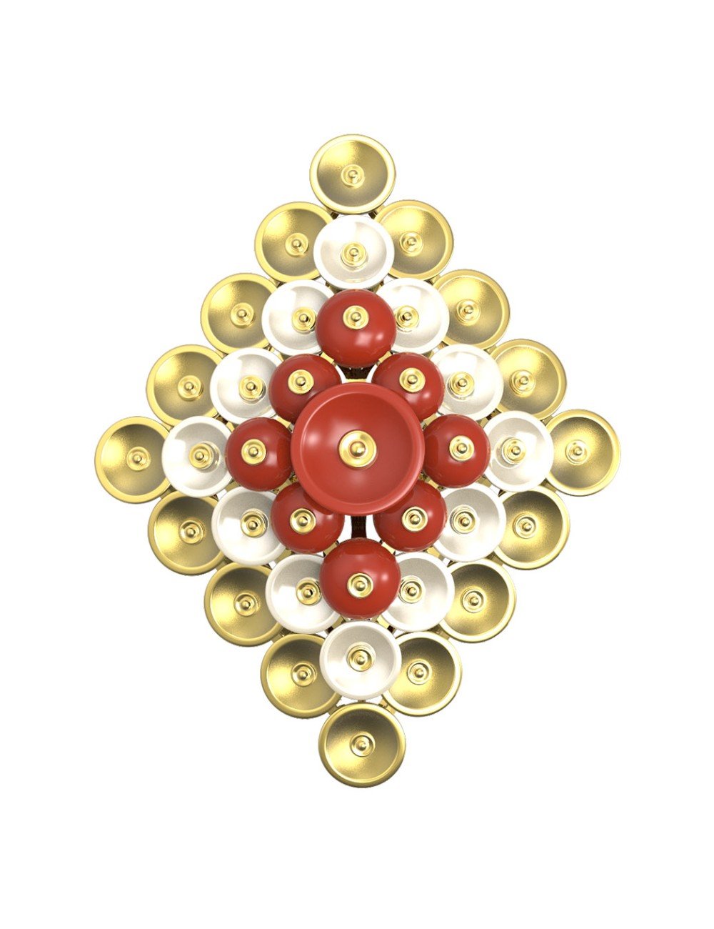 Кольцо из лимонного золота c агатом и перламутром