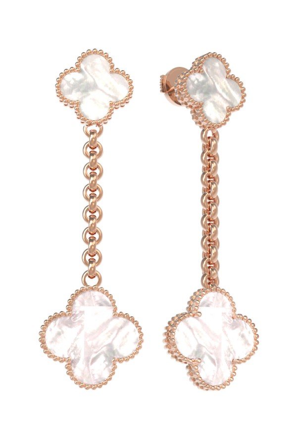 Серьги из золота c перламутром