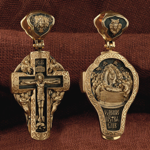 Крест из лимонного золота 585 пробы