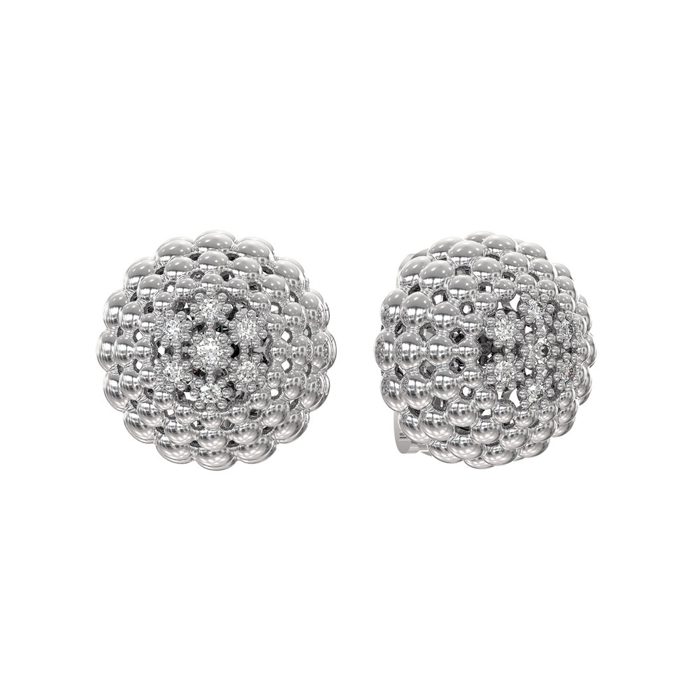 Серьги из белого золота 585 пробы c бриллиантами