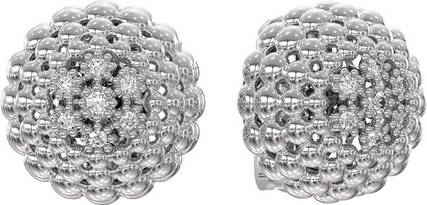 Серьги из белого золота 585 пробы c бриллиантами