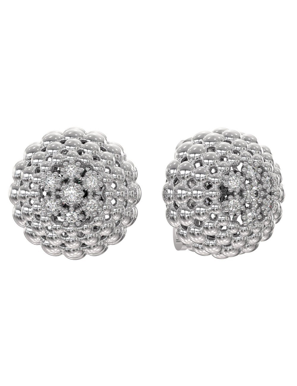 Серьги из белого золота c бриллиантами