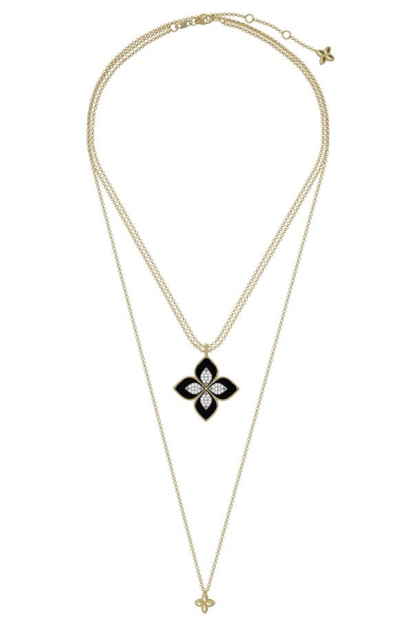 Колье из лимонного золота c бриллиантами и ониксом