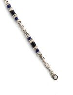 Браслет из белого золота c ониксом и лазуритом