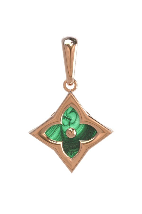 Подвеска из золота c малахитом