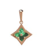 Подвеска из золота c малахитом