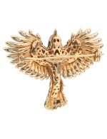 Брошь из золота c эмалью и фианитом