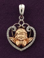 Подвеска из белого золота c бриллиантами