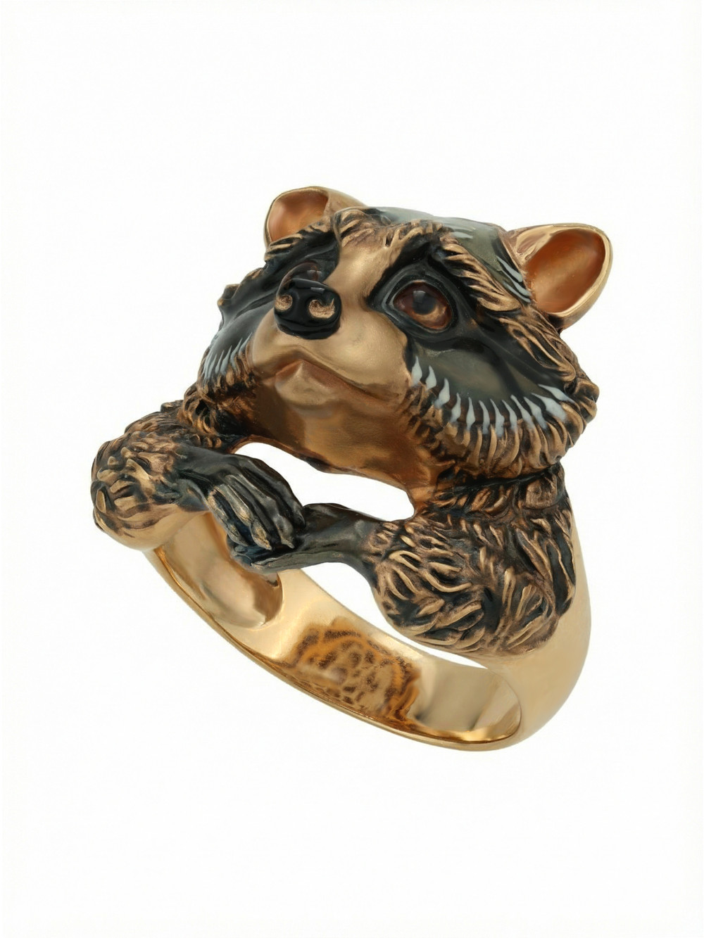 Кольцо из красного золота 585 пробы c эмалью