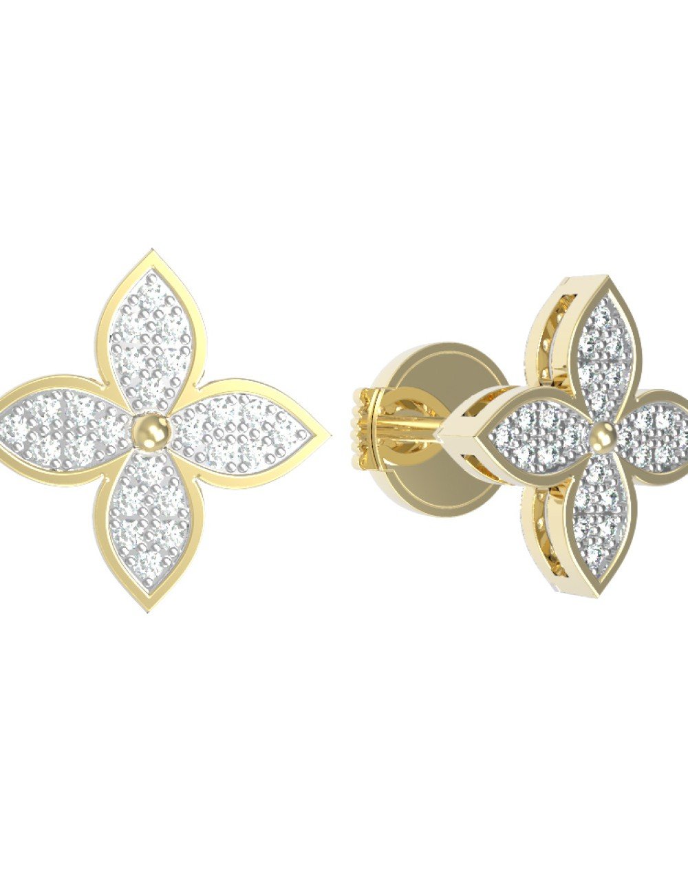 Серьги из лимонного золота c бриллиантами