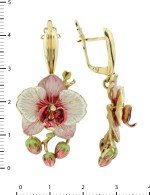 Серьги из лимонного золота c эмалью