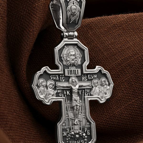 Крест из белого золота 585 пробы