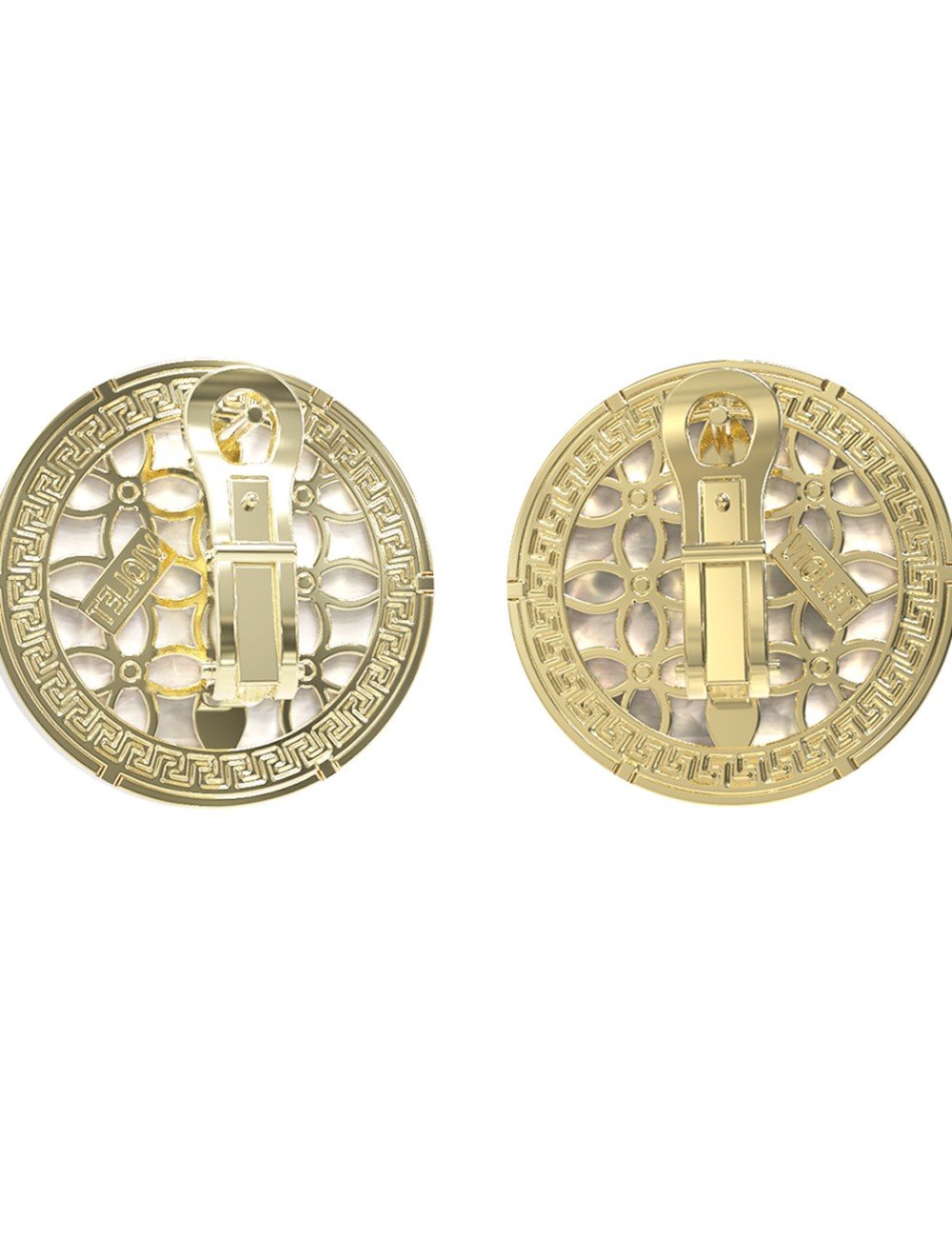 Серьги из лимонного золота c эмалью и перламутром