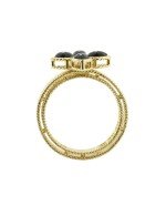 Кольцо из лимонного золота c бриллиантами и ониксом