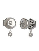 Серьги из белого золота c бриллиантами и ониксом