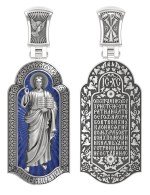 Образок из белого золота c эмалью