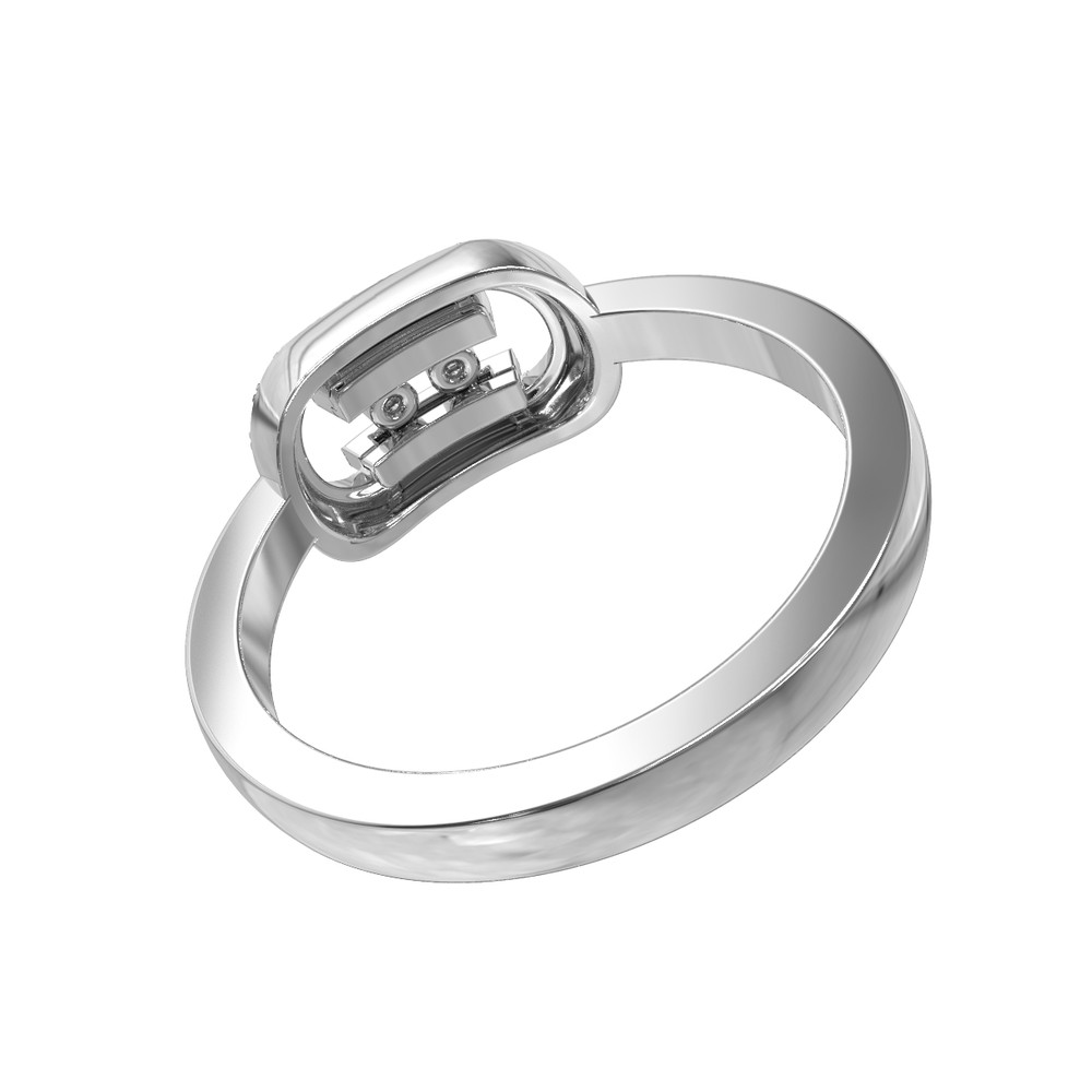 Кольцо из белого золота 585 пробы c бриллиантами