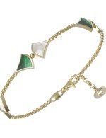 Браслет из лимонного золота c малахитом и перламутром