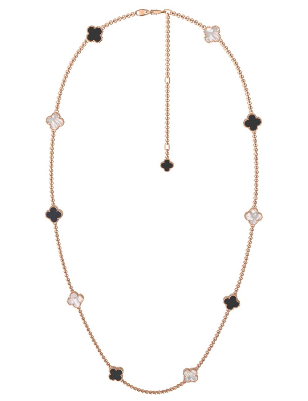 Колье из золота c ониксом и перламутром