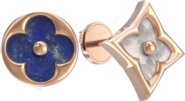 Серьги из золота c лазуритом и перламутром