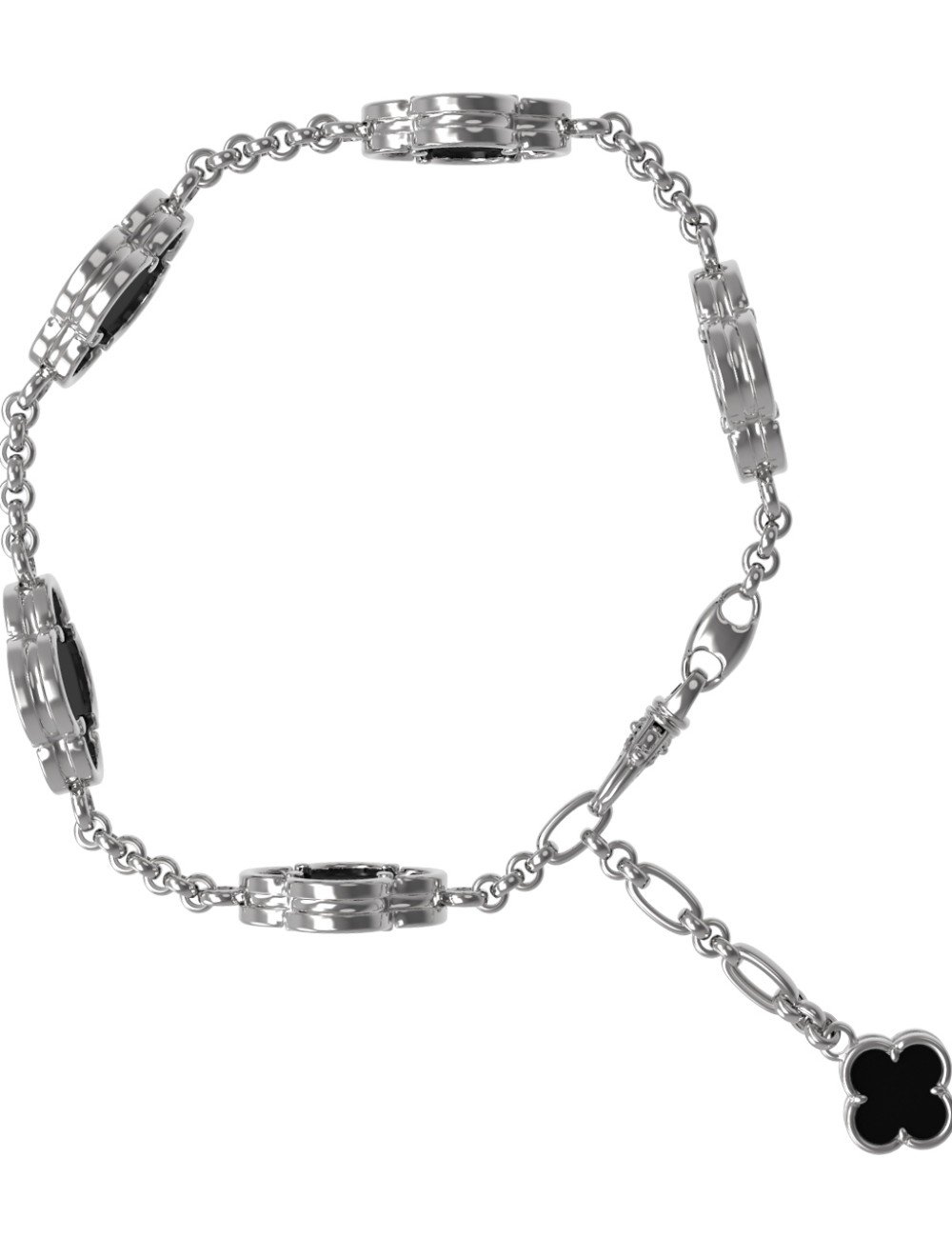 Браслет из белого золота c ониксом